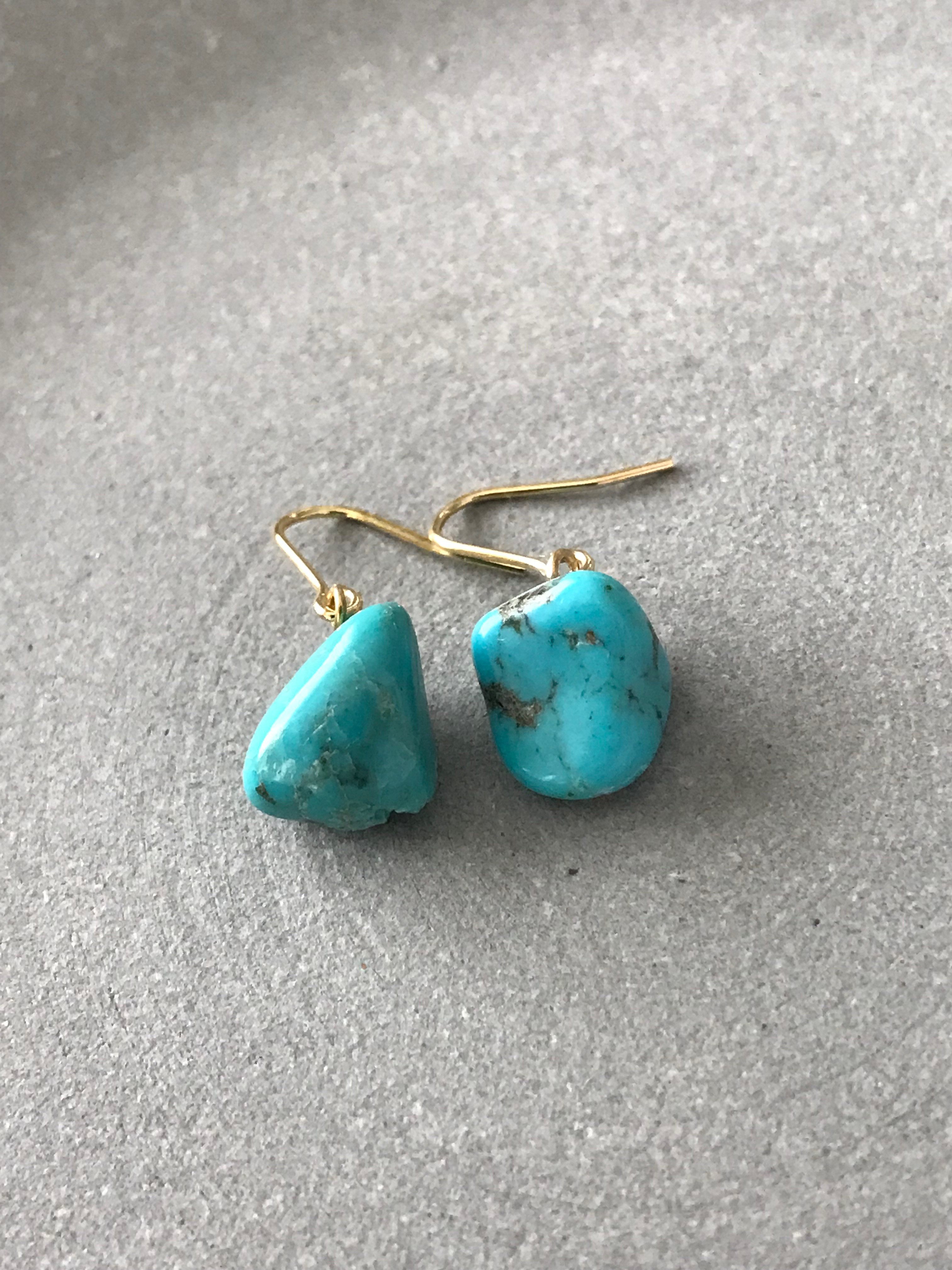 天然ターコイズ♚ピアス/ノンホールピアス