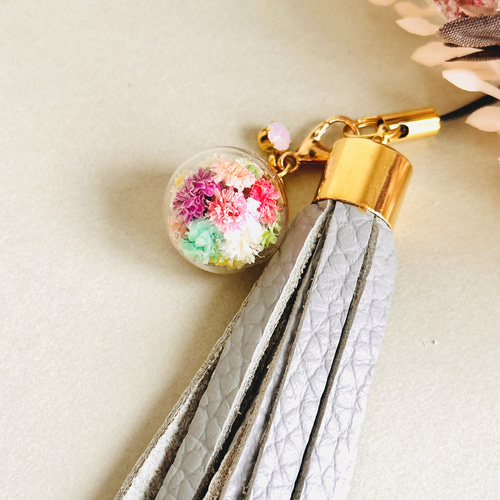 10月誕生石】オパール かすみ草 ガラスドーム 『虹色のシャボン