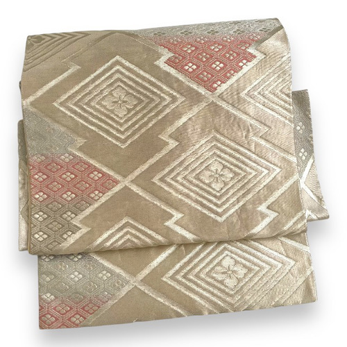 手軽にお太鼓-作り帯】正絹 袋帯 二重太鼓 銀糸 和装小物（帯