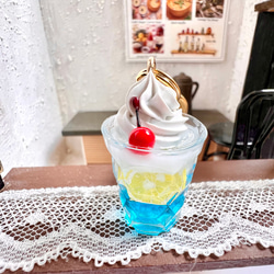 クリームソーダ】キーホルダー バッグチャーム ミニチュア