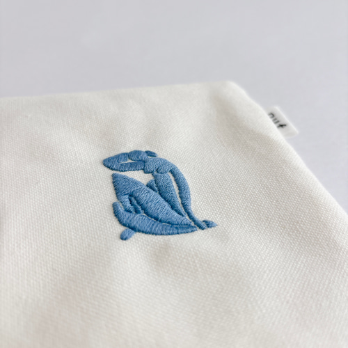 再販》10cmファスナー：アンリ・マティス『Blue Nude』手刺繍