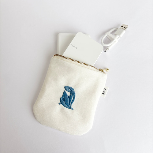 再販》10cmファスナー：アンリ・マティス『Blue Nude』手刺繍ポーチ