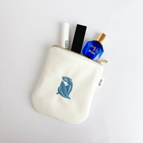 再販》10cmファスナー：アンリ・マティス『Blue Nude』手刺繍ポーチ