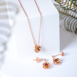 Creema限定新春福袋〈竹〉プチトリニティネックレス&ピアス/イヤリングセット ピンクゴールド  N146 17枚目の画像