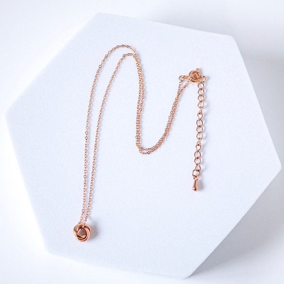 Creema限定新春福袋〈竹〉プチトリニティネックレス&ピアス/イヤリングセット ピンクゴールド  N146 8枚目の画像