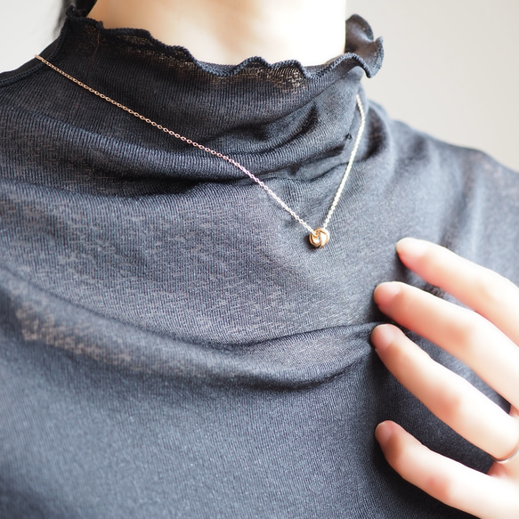 Creema限定新春福袋〈竹〉プチトリニティネックレス&ピアス/イヤリングセット ピンクゴールド  N146 11枚目の画像