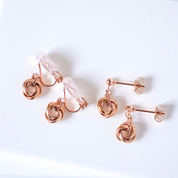 Creema限定新春福袋〈竹〉プチトリニティネックレス&ピアス/イヤリングセット ピンクゴールド  N146 16枚目の画像