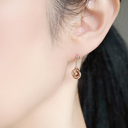 Creema限定新春福袋〈竹〉プチトリニティネックレス&ピアス/イヤリングセット ピンクゴールド  N146 13枚目の画像