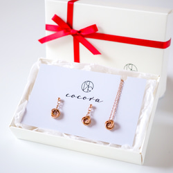 Creema限定新春福袋〈竹〉プチトリニティネックレス&ピアス/イヤリングセット ピンクゴールド  N146 19枚目の画像