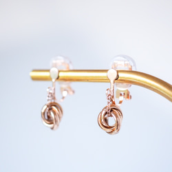 Creema限定新春福袋〈竹〉プチトリニティネックレス&ピアス/イヤリングセット ピンクゴールド  N146 14枚目の画像