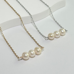 14K 淡水パール　3連ネックレス　ヴィンテージ ヴィンテージ淡水パール 3連ネックレス