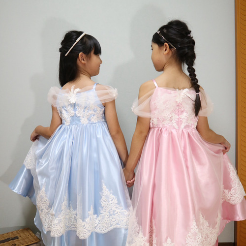 プリンセスドレス 110cm ピンク×白レース 子供服 Atelier Ki-M 通販