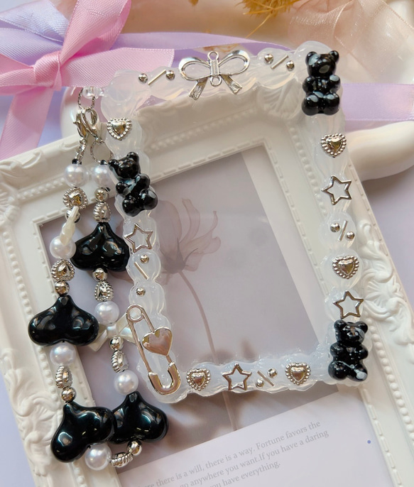 トレカケースデコ ストラップ付き フォトフレーム・写真立て pinono