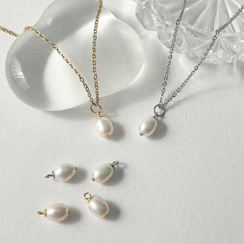 ペタル淡水パールネックレスケシペタル淡水パールネックレスNO25-1357 petal pearl dia necklace S – shinkai jewelry