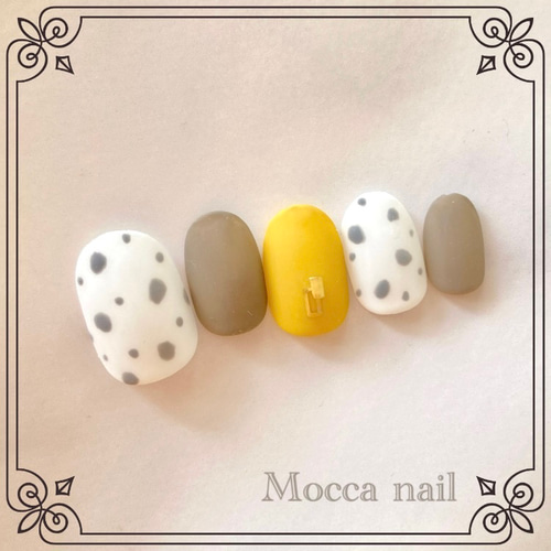 338】 グレーダルメシアン マスタード ネイルチップ 秋冬 ネイルチップ  