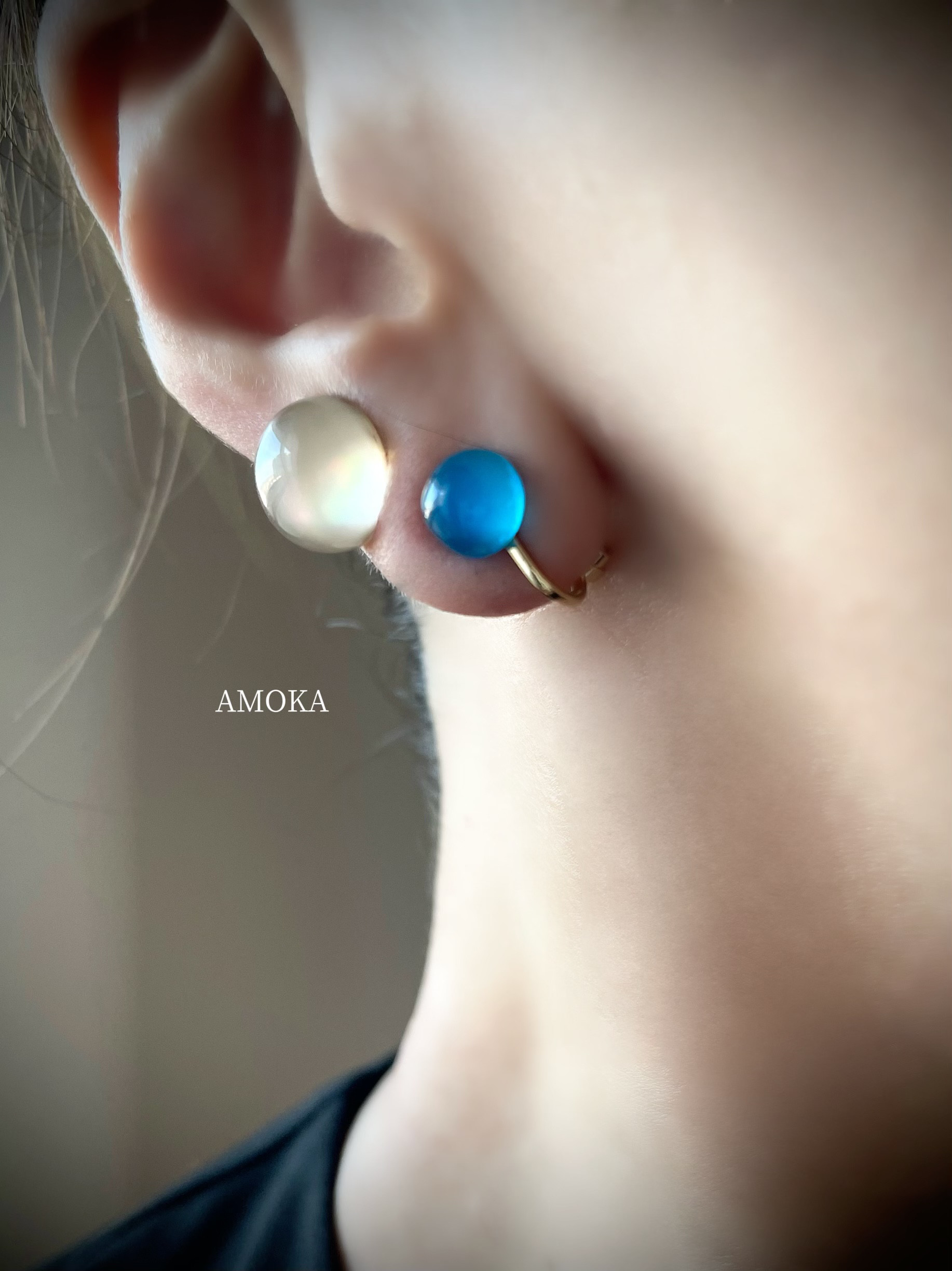 数量限定【 2個づけが可愛い】  天然石イヤリング　セット販売