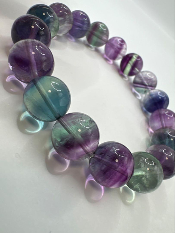 全粒虹入り　フローライト　12mm　天然石　ブレスレット 全粒虹入り フローライト 12mm 天然石 ブレスレット