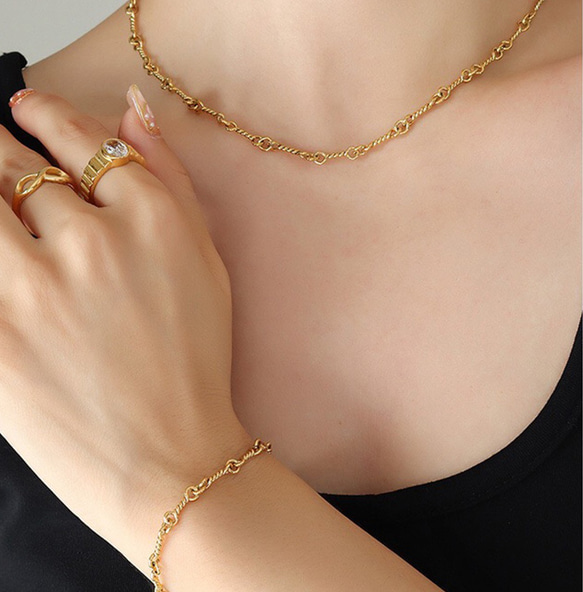 新品　ゴールド ツイストチェーン ブレスレット ゴールド ツイストチェーン ブレスレット 楽天市場】【送料無料