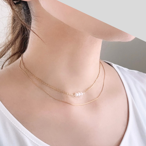 【イタリアンジュエリー】アンティーク調 天然淡水パール ネックレス/チョーカー les bon bon｜jupiter pearl choker 淡水パール ネックレス