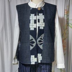■専用■ハンドメイド☆絣☆ステッチ☆リバーシブル☆ベスト☆古布 ハンドメイド☆絣☆ステッチ☆リバーシブル☆ベスト☆古布
