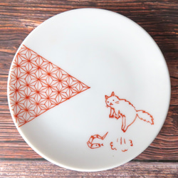 白猫を抱く貴婦人 手描きの絵皿 レオナルド・ダ・ヴィンチ 絵画 neko