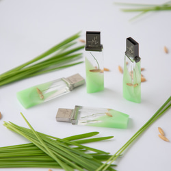 ねこ草の芽の透明USBメモリ【Catgrass-RonRon】(32,64GB) 透明USBメモリ猫草Ver. 4枚目の画像