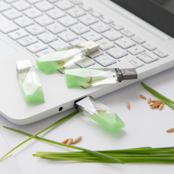 ねこ草の芽の透明USBメモリ【Catgrass-RonRon】(32,64GB) 透明USBメモリ猫草Ver. 5枚目の画像