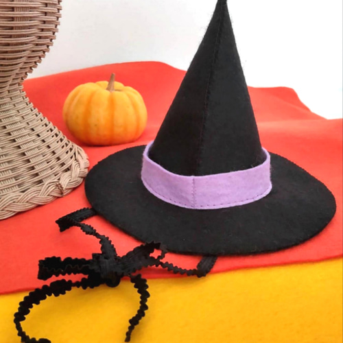 フェルト☆ハロウィン 魔女の帽子とコウモリカチューシャ おもちゃ