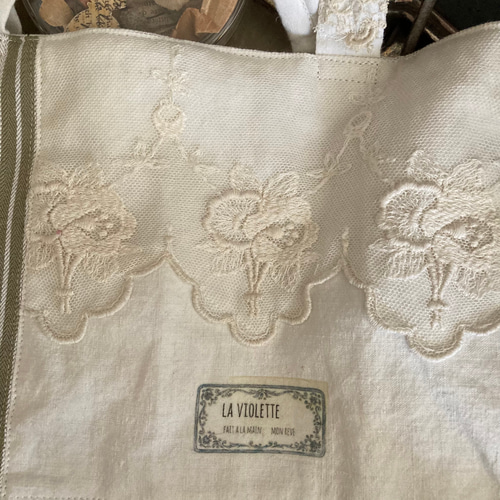 ♪大人可愛いアンティークレース＆フレンチファブリックスクエアパッチ