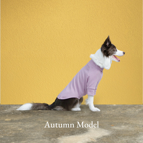 ハンドメイド犬服起毛リブニットフリルタンクワンピ