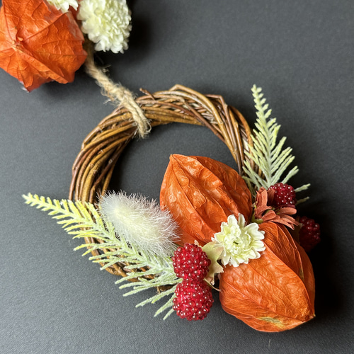 ドライほおずきのダブルリース リース Harukien 通販 18342876｜Creema