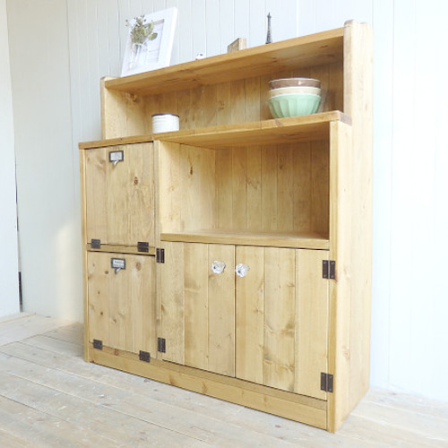 サイズデザインオーダー可！２バッタン観音扉キャビネット●シャビーホワイト受注製作 サイズデザインオーダー可！2バッタン観音扉キャビネット○シャビー