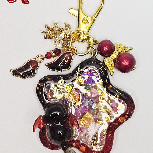 ニャンとも可愛い天使と悪魔キーホルダー〜悪魔〜 キーホルダー Stella