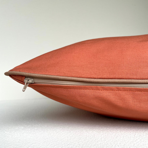 クッションカバー 45cm角 〖無地のテラコッタ〗 クッション