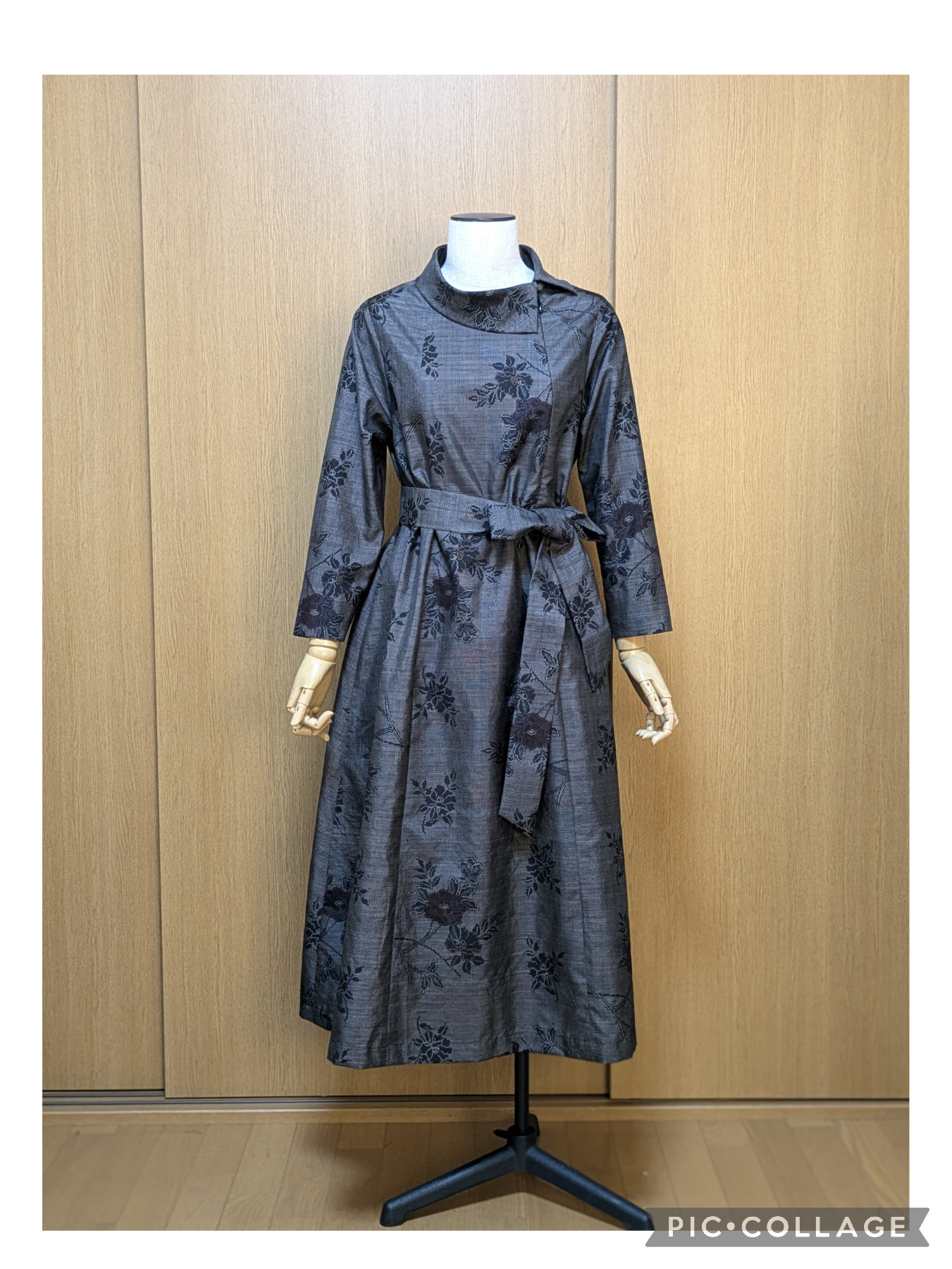 SOLD　着物リメイク　ワンピース　大島紬　Ｍ〜L