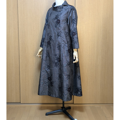 SOLD 着物リメイク ワンピース 大島紬 M〜L ワンピース さらあお 通販 