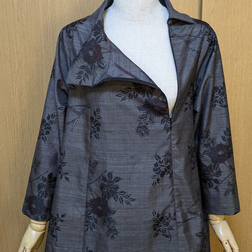 SOLD 着物リメイク ワンピース 大島紬 M〜L ワンピース さら