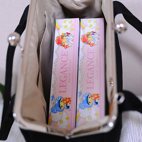 ブラック☆ファーバッグ☆がま口ショルダー＆ハンド2wayバッグ