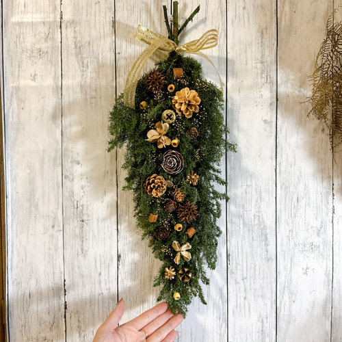 クリスマス　リース　スワッグ　ドライフラワー　ハンドメイド スワッグ クリスマススワッグ ハンドメイド