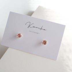 ピンクトルマリンの一粒ピアス ４ｍｍ  １０月誕生石　サージカルステンレス　金属アレルギー対応　つけっぱなしＯＫ　天然石 4枚目の画像