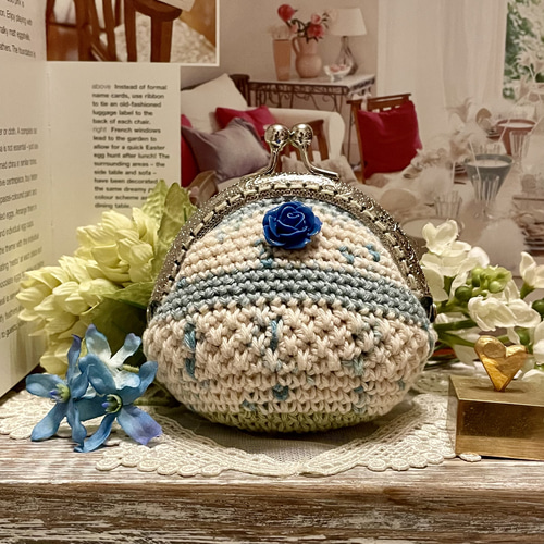 ♥️手編み♥️ハンドメイド♥️がま口バッグ♥️いちごバッグ
