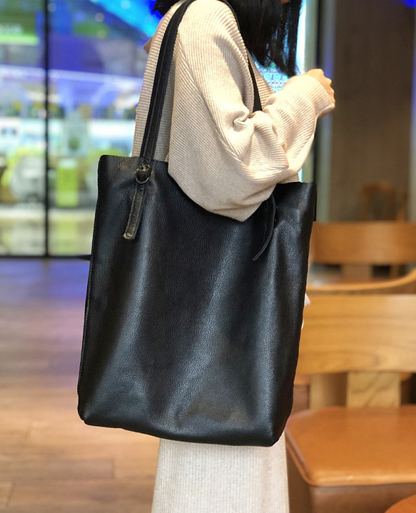 ☆NEW！☆天然な柔らかい厚手牛革の子母トートバッグ☆牛革 