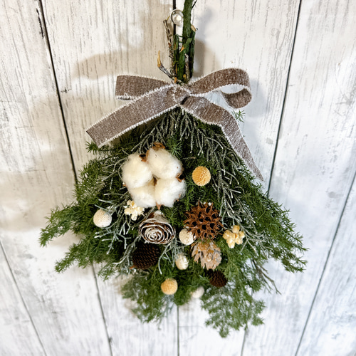 1.クリスマススワッグ クリスマススワッグ 33cm スワッグ プリザーブドフラワー MUM FLOWERS