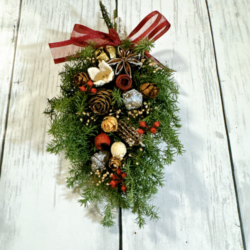 クリスマススワッグ 18cm スワッグ プリザーブドフラワー MUM FLOWERS