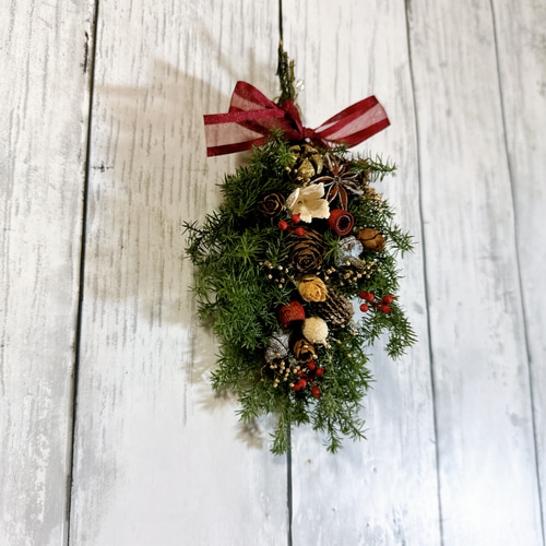 クリスマススワッグ 18cm スワッグ プリザーブドフラワー MUM FLOWERS