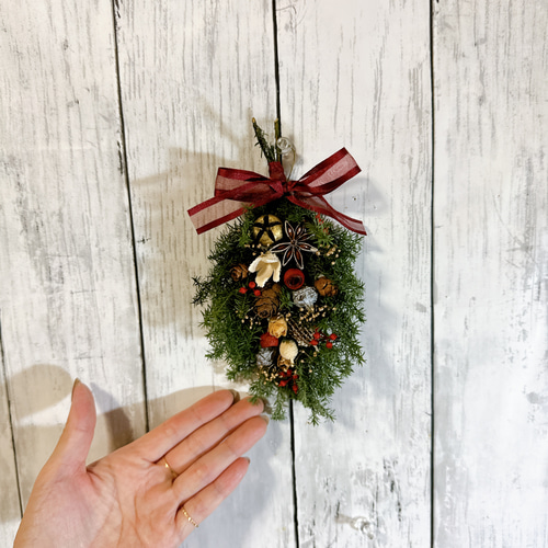 クリスマススワッグ 18cm スワッグ プリザーブドフラワー MUM FLOWERS