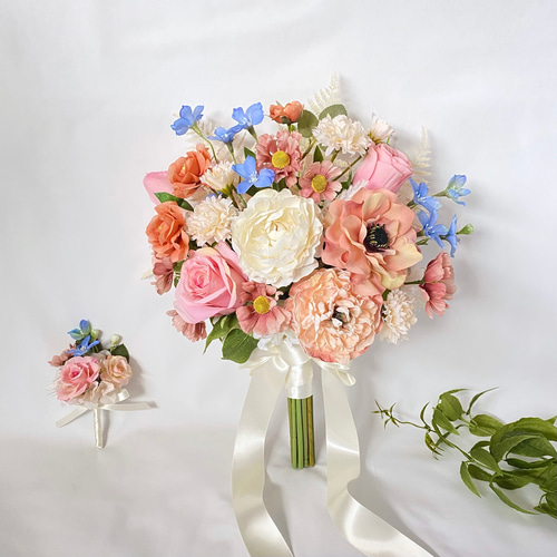 オーダーメイド】アネモネとラナンキュラスのガーデン風 クラッチ