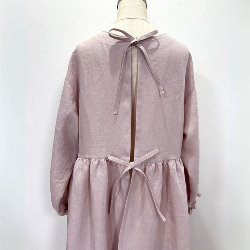 割烹着ワンピース リネン 麻 羽織 割烹着 ワンピース エプロン さくら