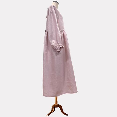 割烹着ワンピース リネン 麻 羽織 割烹着 ワンピース エプロン さくら