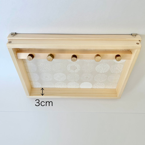 ひのき×北欧風ファブリック 壁掛けキーフック｜木製・玄関